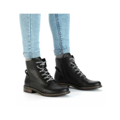 Rieker DameStøvler Med Ledning Asfalt Sort