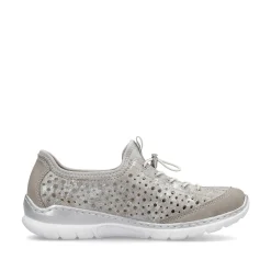 Rieker Dametofler Beige Metallic