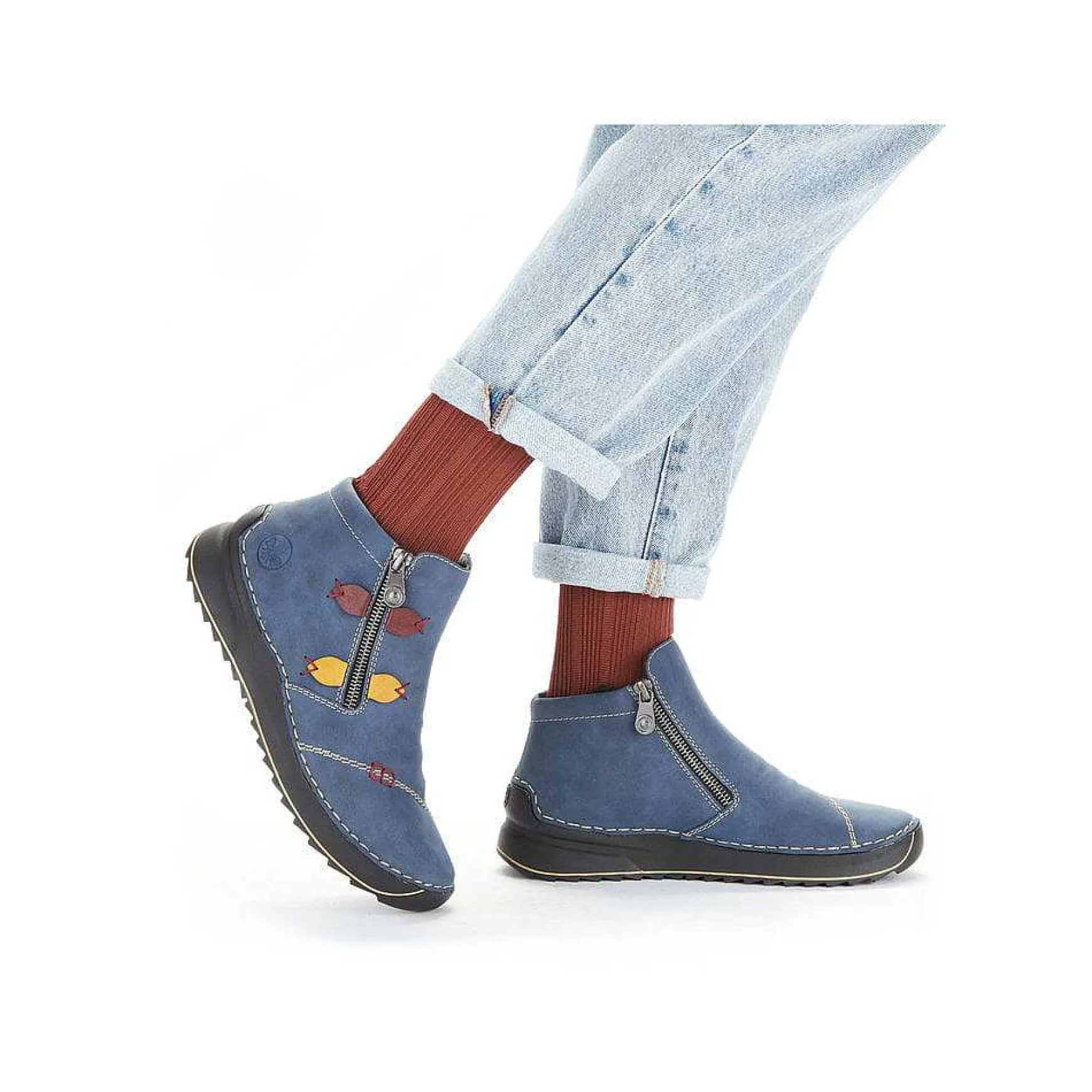 Rieker Dametofler Bla Gra