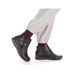 Rieker Dametofler Blank Sort