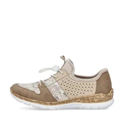 Rieker Dametofler Brun Beige