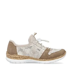 Rieker Dametofler Brun Beige