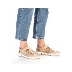 Rieker Dametofler Brun-Beige