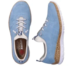 Rieker Dametofler Himmelbla