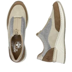 Rieker Dametofler Lys Beige