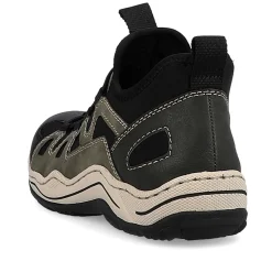 Rieker Dametofler Olivengron-Sort