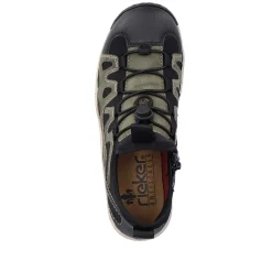 Rieker Dametofler Olivengron-Sort