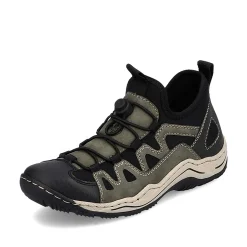 Rieker Dametofler Olivengron-Sort