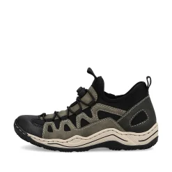 Rieker Dametofler Olivengron-Sort