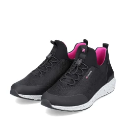 Rieker Dametofler Urban-Sort Flamingo-Pink
