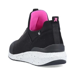 Rieker Dametofler Urban-Sort Flamingo-Pink