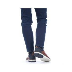 Rieker Herre Hjemmesko Karamelbrun-Pacific Bla