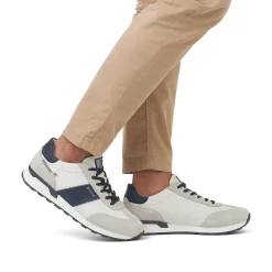 Rieker Herre Sneaker Lav Sten-Gra Creme-Hvid