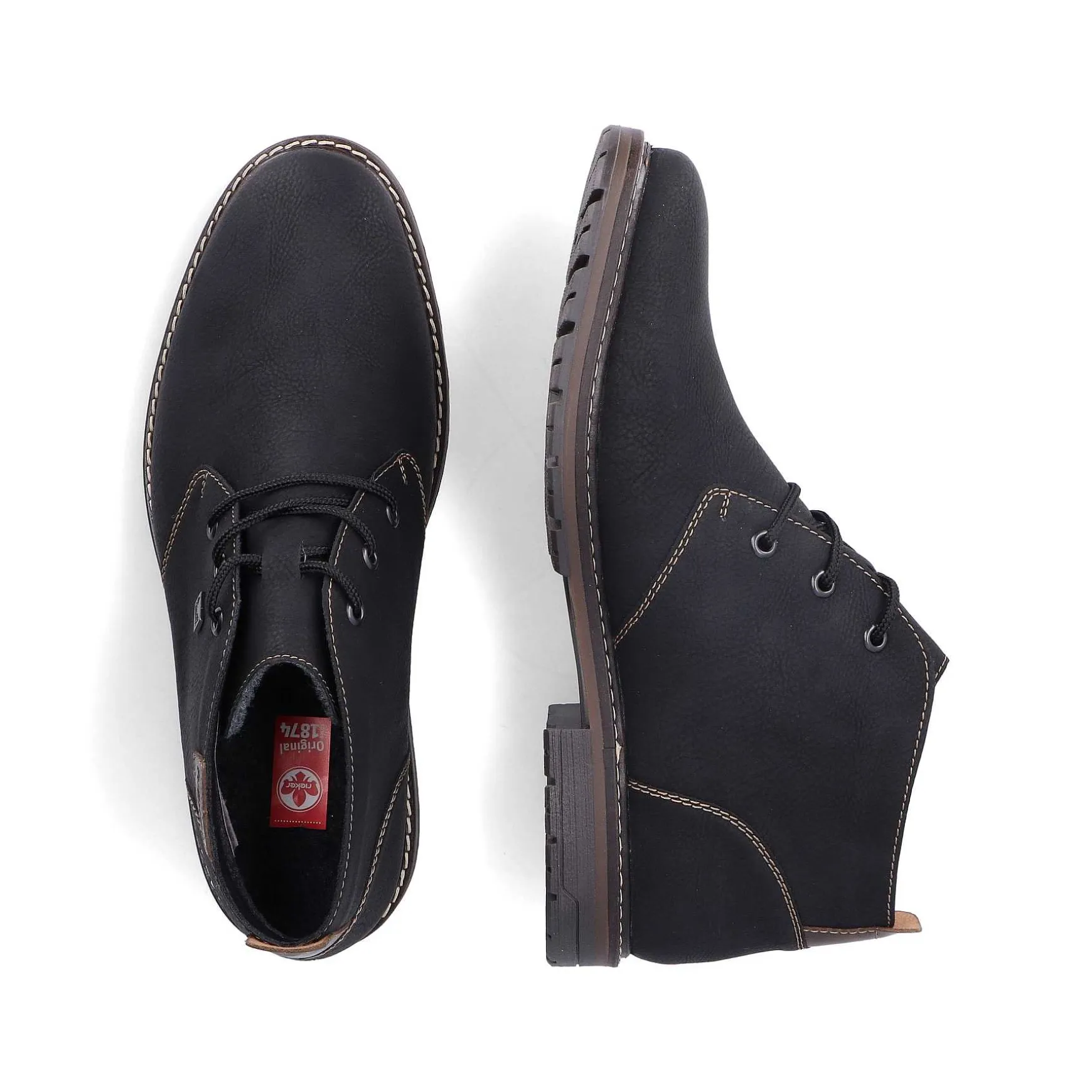 Rieker Herre Snoresko Asfalt Sort