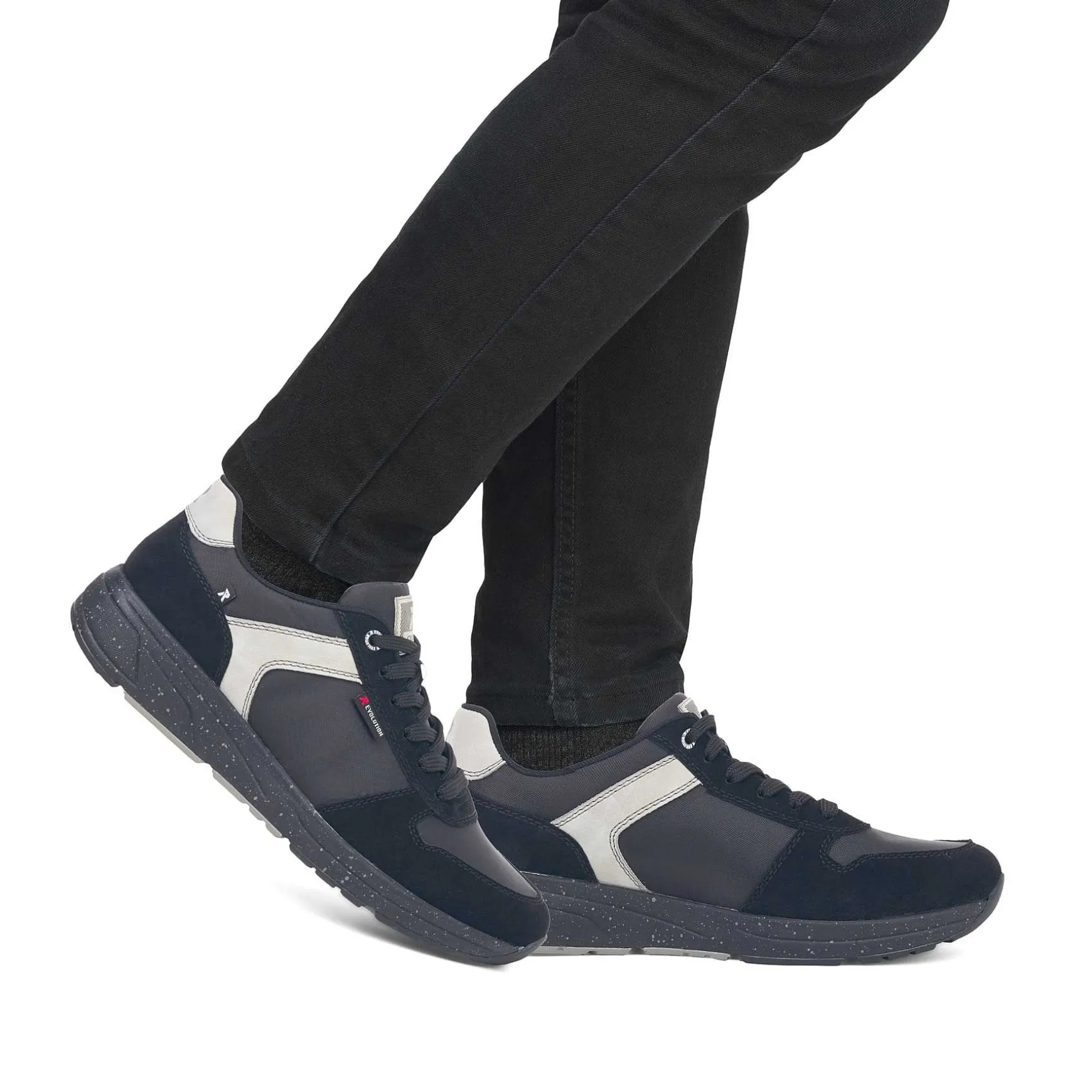 Rieker Herresneaker Lav Kulsort Solvgra