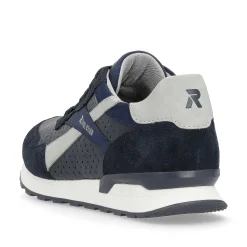 Rieker Herresneaker Lav Morkebla Stovet Gra