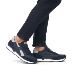 Rieker Herresneaker Lav Morkebla Stovet Gra