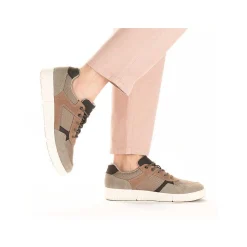 Rieker Herresneaker Lav Platin Gra-Noddebrun