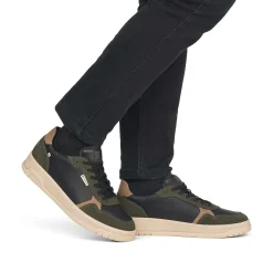 Rieker Herresneaker Lav Stal-Sort Skov-Gron