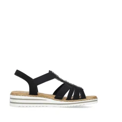 Rieker Kile-Sandaler Til Kvinder Nat Sorte