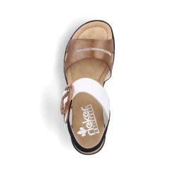 Rieker Kilesandaler Til Kvinder Brun Beige-Ren Hvid