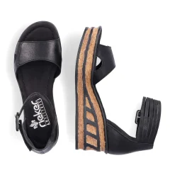 Rieker Kile-Sandaler Til Kvinder Blank Sort