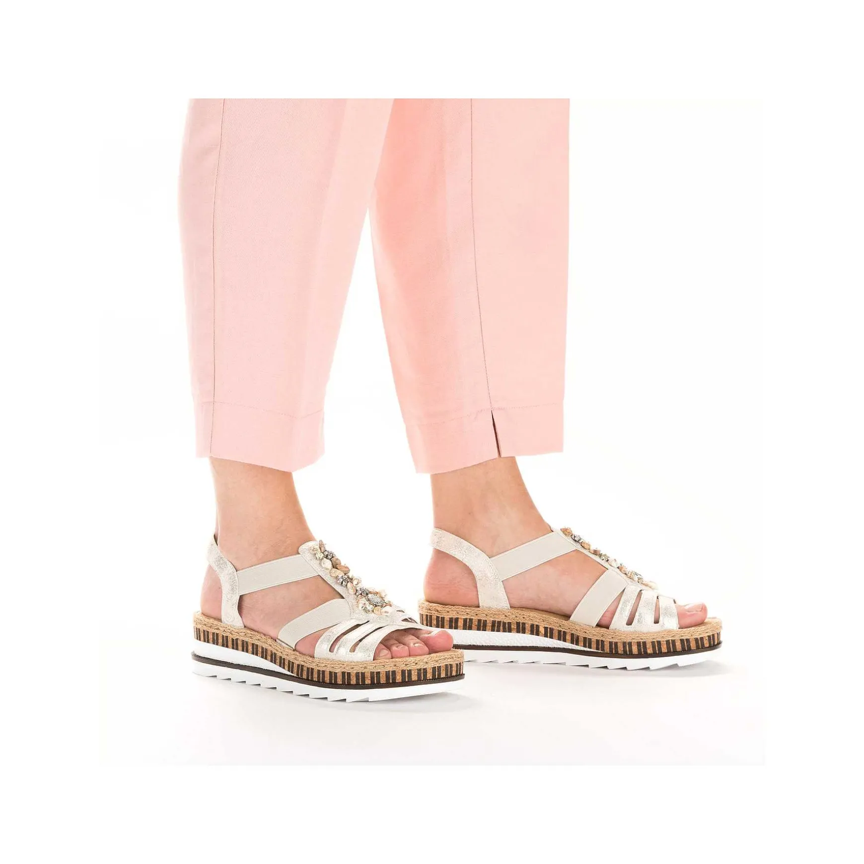 Rieker Kile-Sandaler Til Kvinder Beige Metallic