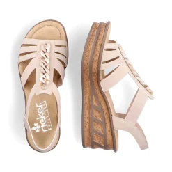 Rieker Kilesandaler Til Kvinder Cremebeige