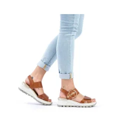 Rieker Kilesandaler Til Kvinder Kastanjebrune