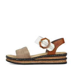 Rieker Kilesandaler Til Kvinder Brun Beige-Sort