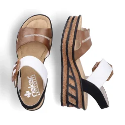 Rieker Kilesandaler Til Kvinder Brun Beige-Ren Hvid