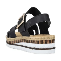 Rieker Kilesandaler Til Kvinder Grafit Sorte