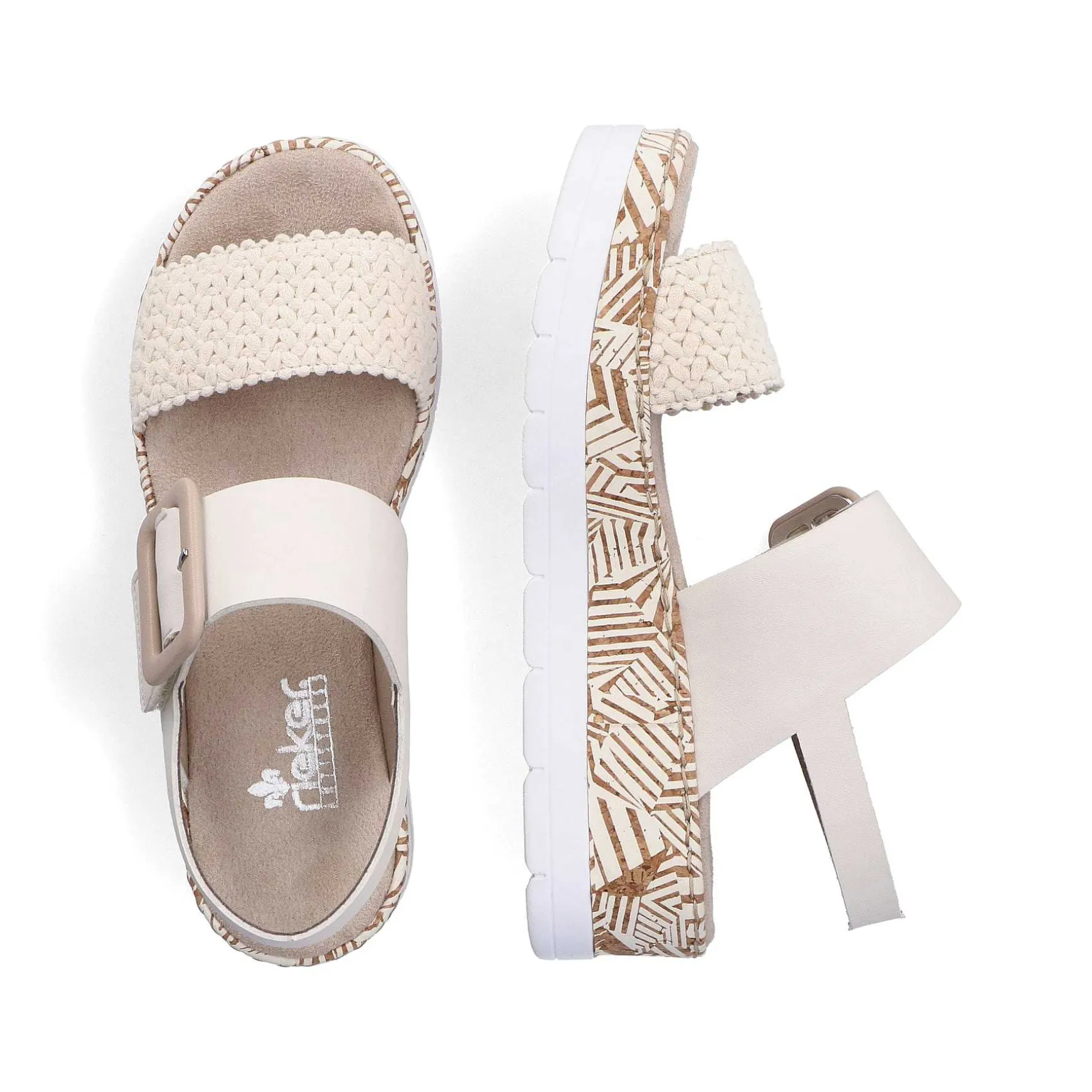 Rieker Kilesandaler Til Kvinder Lys Beige