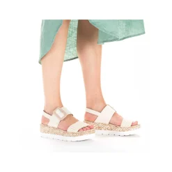 Rieker Kilesandaler Til Kvinder Lys Beige