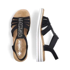 Rieker Kile-Sandaler Til Kvinder Nat Sorte