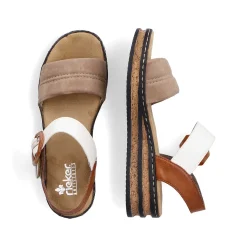 Rieker Kilesandaler Til Kvinder Brun Beige-Sort