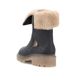 Rieker Korte DameStøvler Asfalt Sorte