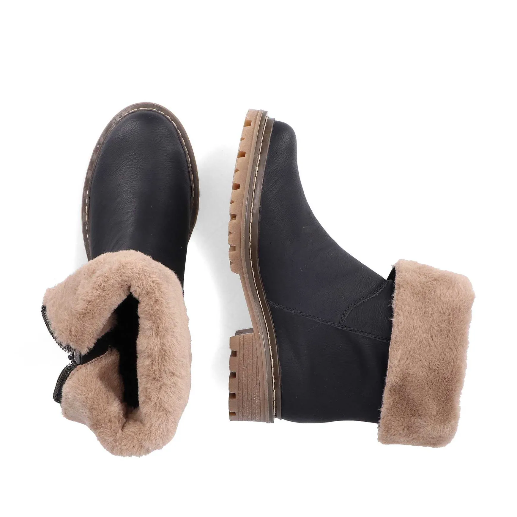 Rieker Korte DameStøvler Asfalt Sorte