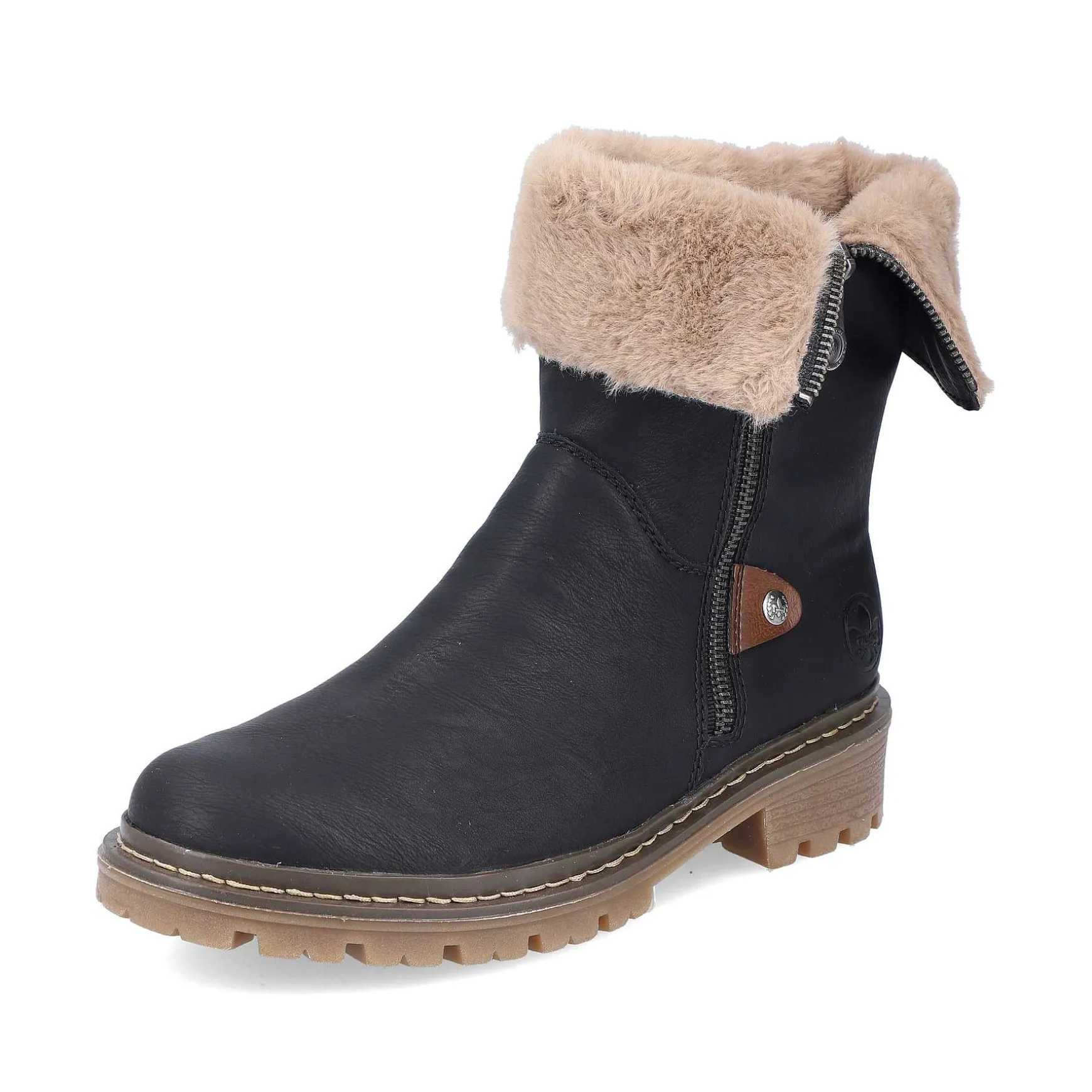 Rieker Korte DameStøvler Asfalt Sorte