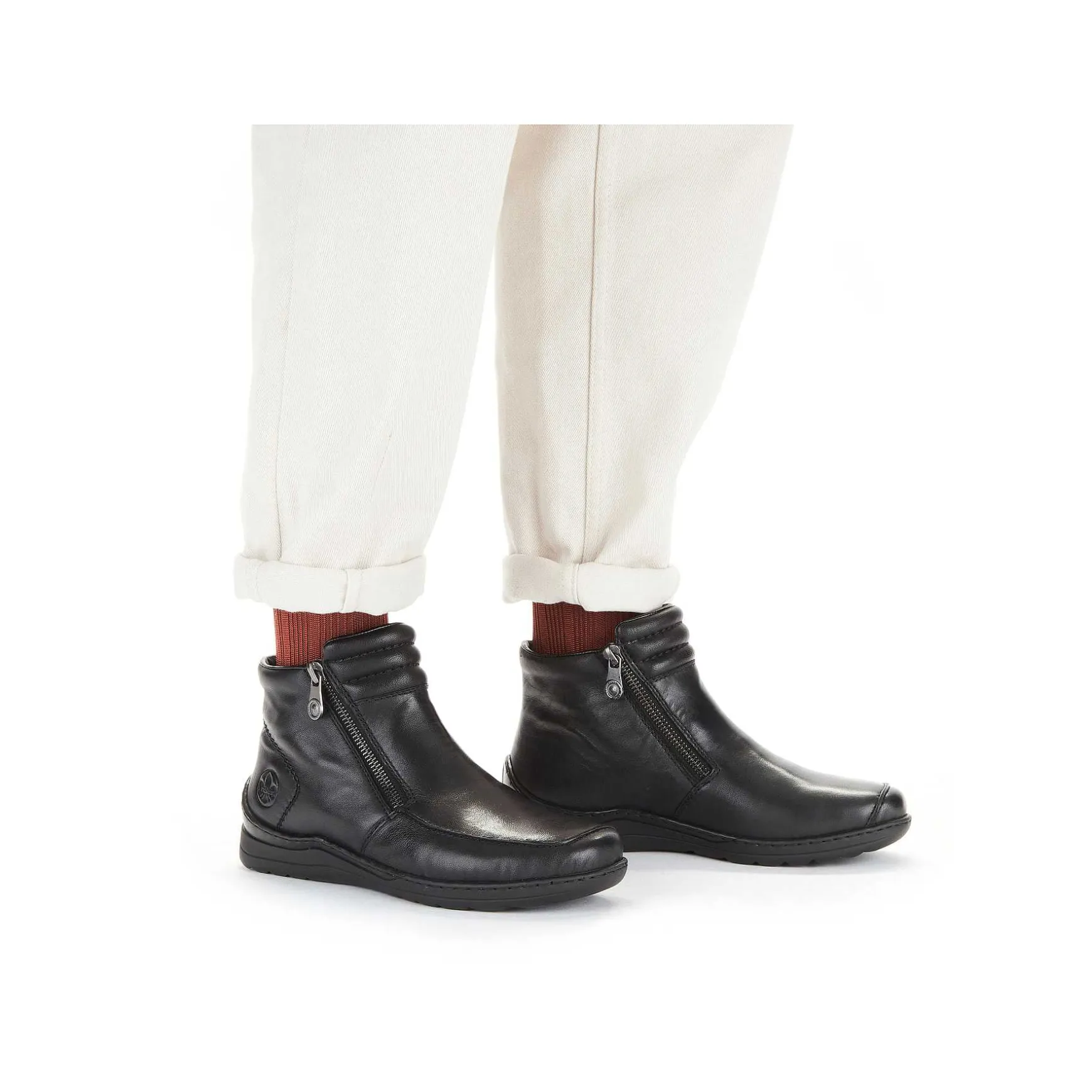 Rieker Korte DameStøvler Blank Sort