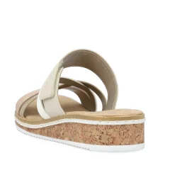 Rieker Kvinders Muldyr Beige-Metallic-Rosa