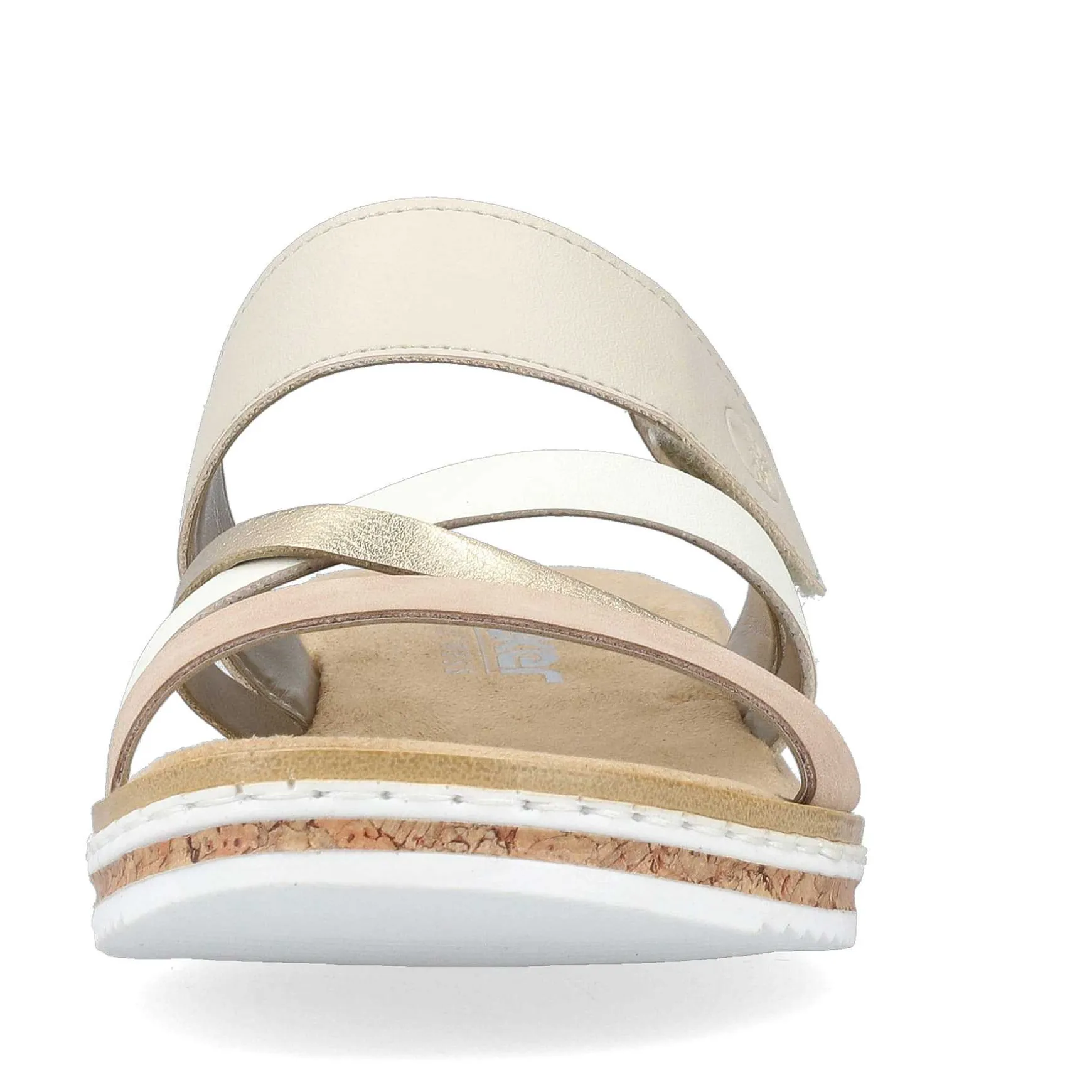 Rieker Kvinders Muldyr Beige-Metallic-Rosa