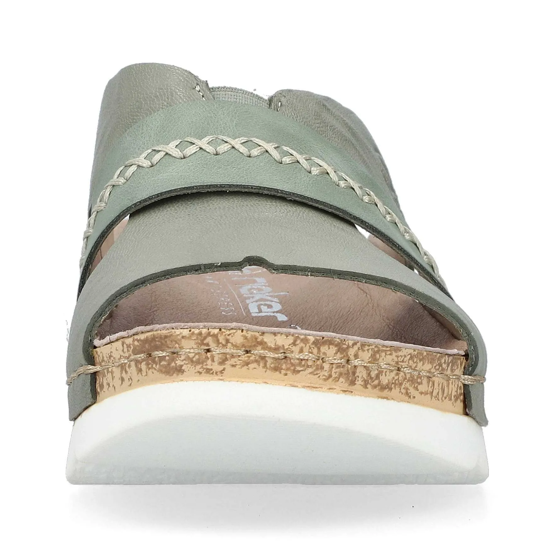 Rieker Kvinders Muldyr Gron Gra