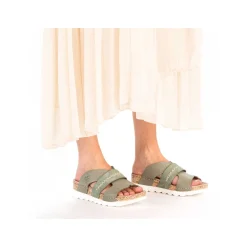 Rieker Kvinders Muldyr Gron Gra