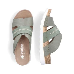 Rieker Kvinders Muldyr Gron Gra