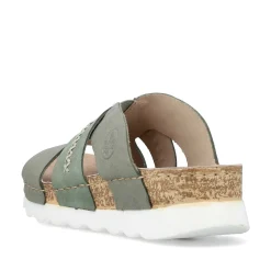 Rieker Kvinders Muldyr Gron Gra