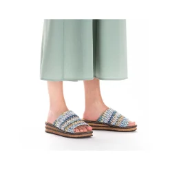 Rieker Kvinders Muldyr Multi-Sky Blue