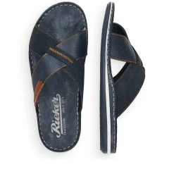 Rieker Mænds Muldyr Ocean Bla-Noddebrun