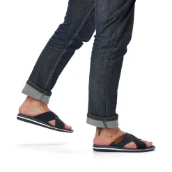 Rieker Mænds Muldyr Ocean Bla-Noddebrun