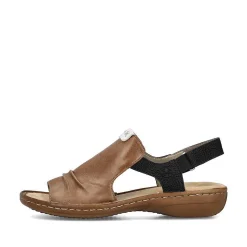 Rieker Sandaler Med Stropper Til Kvinder Noddebrun-Dyb Sort